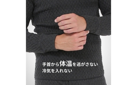 ひだまり エベレスト 紳士 長袖丸首シャツ ダークブラック M 高知県 高知 四万十市 四万十 しまんと 日本製 高品質 服 インナー 保温 防寒 抗菌 防臭 メンズ 男性 肌着 トップス 暖かい シャツ 丸首 長袖 長そで 秋 冬 26-30-M