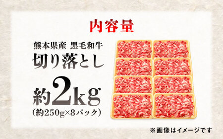 熊本県産 『原田畜産』 黒毛和牛 切り落とし 計約2kg（約250g×8パック） 牛肉切り落とし [AYCN014]