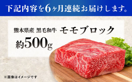 【全6回定期便】熊本県産 『原田畜産』 黒毛和牛 モモ ブロック 約500g モモブロック [AYCN097]
