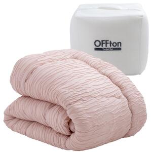 とろーりOFFton　掛け布団　シングル（ダスティピンク）_とろーり OFFton 掛け布団 シングル 厚手 洗える 150 × 210cm ネット付き 柔らか 掛け心地 秋 冬 春 最適 ドレープ性 レーヨン 吸湿性 ポリエステル 中空繊維 保温性 ホコリ 出にくい 清潔 SEK認証 抗菌防臭 耐久性 久留米市 送料無料 〔Qc056-pi〕