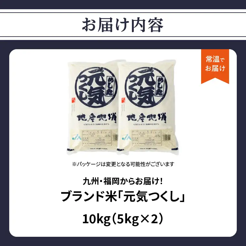 九州・福岡からお届け！ブランド米「元気つくし」 10kg(5kg×2) お米 米 コメ 白米 特A 直送 お弁当 おにぎり 炊きたて ツヤ 粘り もちもち 弾力 卵かけご飯 福岡県 八女市 072-334