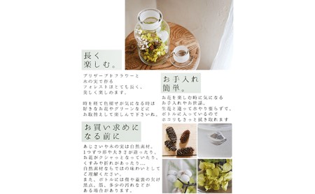 フォレスト プリザーブドフラワーアレンジ 花 インテリア 装飾品 ガラスボトル 