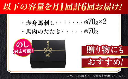 【全6回定期便】『純国産』熊本の味 馬刺し 入門 2種 セット 計約210g（2?3人前）赤身 タタキ 馬刺し[AYCN102]