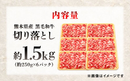 熊本県産 『原田畜産』 黒毛和牛 切り落とし 計約1.5kg（約250g×6パック） 牛肉切り落とし [AYCN127]