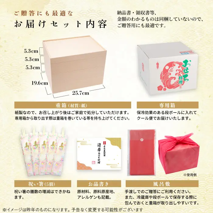 【早期限定寄附額】千賀屋謹製　迎春おせち料理 「天寿千」和風三段重 3～4人前 全45品 冷蔵おせち料理 ［035S27］ 