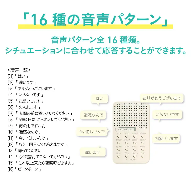 応答くん - 宅配や不審者対応、迷惑電話対策に最適