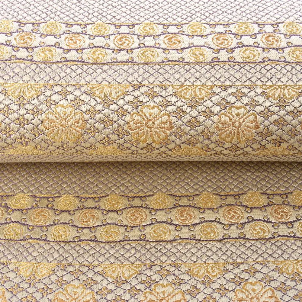 【龍村美術織物】光波帯（鱗巴桜段文）