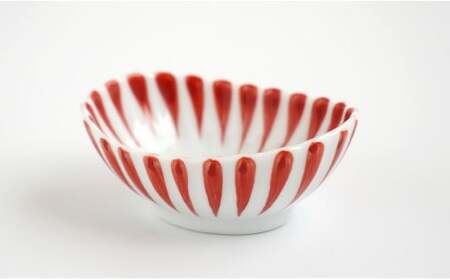 有田焼 菊渕楕円千代口 6個 セット 【富永陶磁器】 赤 黄 緑 菊割 十草 小鉢 小皿 楕円皿 薬味皿 おつまみ皿 和食器 食器 35000円 3.5万円 A35-600