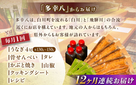 【12回定期便】 うなぎ 蒲焼 4尾 多幸八[AWBL015] うなぎ