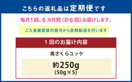 【6ヶ月定期便】 馬さくらユッケ 250g （50g×5） 計1.5kg ユッケ 馬刺し 馬刺 馬肉 馬 お肉 肉 冷凍