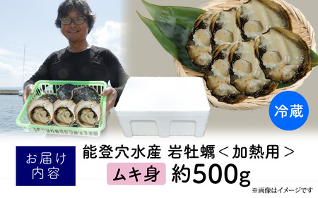 河端水産の岩牡蠣【むき身・加熱用】約500g  / 岩牡蠣 奥能登 