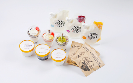 高原アイスクリーム研究所のアイスクリームお楽しみEセット カップアイス ミニパフェ 飲むアイスの3種9個＆ドリップコーヒー コンテスト2連覇 搾りたての生乳から作るスイーツ TF0824-P00023