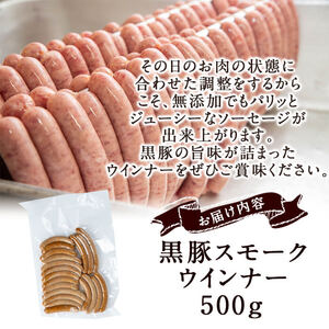 【無添加】【ギフト対応】【訳あり】「福別府農場」鹿児島黒豚無添加スモークウインナー 500g ウインナー ソーセージ 添加物不使用 無添加 黒豚 国産 豚肉 贈り物 プレゼント ギフト 冷凍 おつまみ おかず お中元 お歳暮 お弁当 a3-228