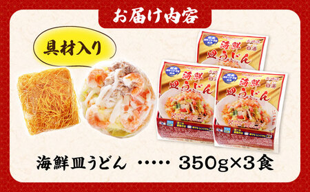 【ゴロゴロ具材で旨みたっぷり】海鮮 皿うどん 3食 / 南島原市 / こじま製麺[SAZ030]