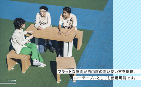 ベンチ 屋外ベンチ ファンダライン「ブライアンベンチ0412」 屋外 椅子 イス 再生木製 フラットな座面 ローテーブル プラスッド 温もり 滑りにくい 腐りにくい 裾野市 静岡県 DB（ダークブラウン）
