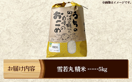マイスターがつくる 雪若丸 白米 5kg 令和7年産 - 山形県 飯豊町産 米 精米 銘柄 ブランド米 林七【価格改定】