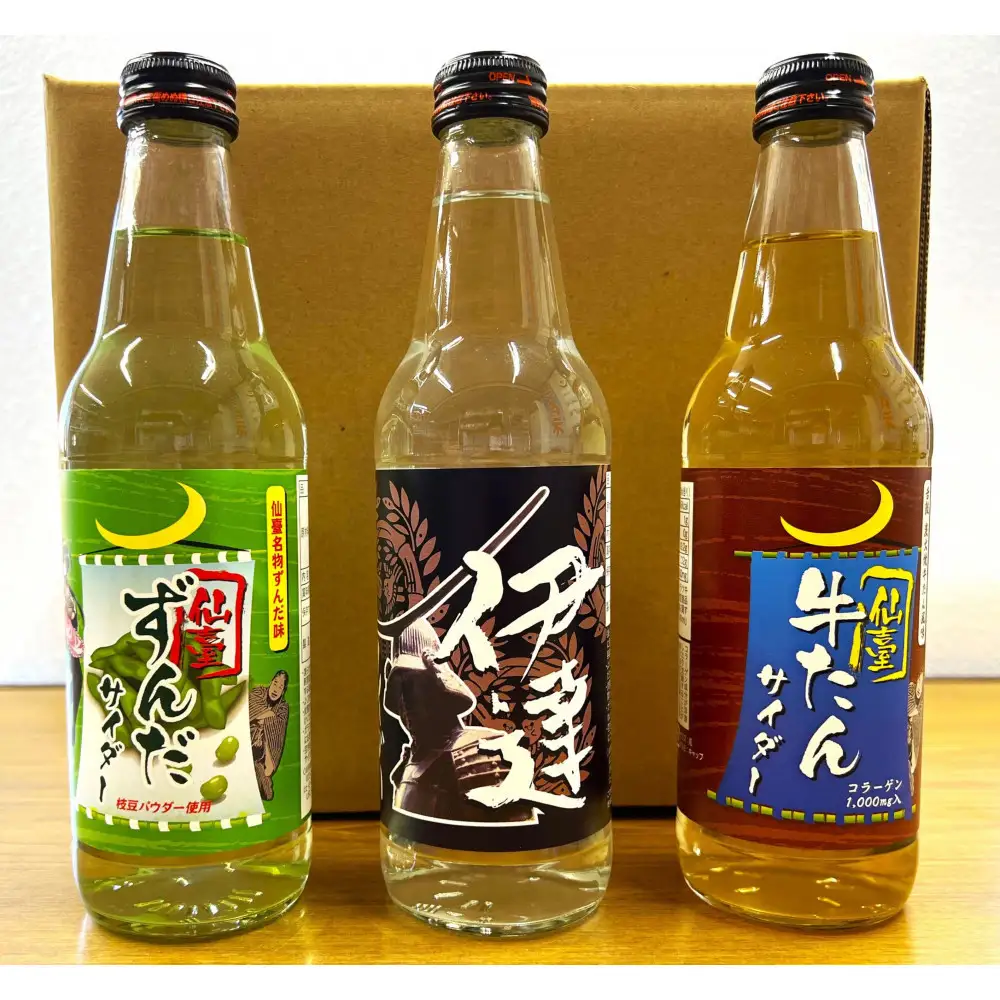 【個性派】ご当地サイダー 牛たん・ずんだ・伊達 340ml 計12本詰合わせセット ｜ サイダー