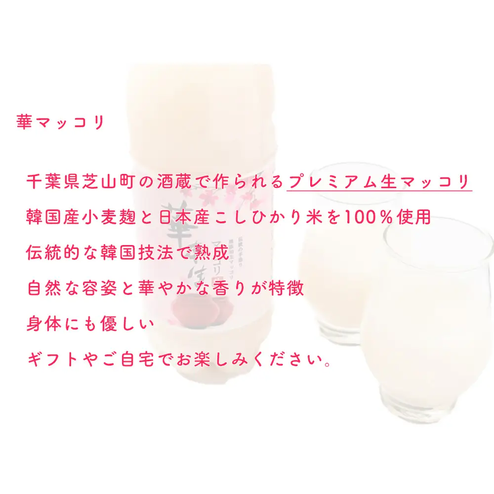 No.054 千葉県山武郡芝山町産　華本生マッコリ750ml　8本セット
