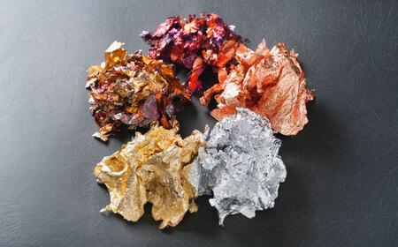 しずくピアス「パープル」花柄 BKCN007