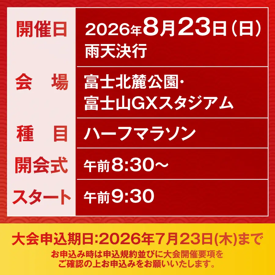  エントリーチケット 火祭りロードレース　ハーフコースエントリー券 ハーフマラソン