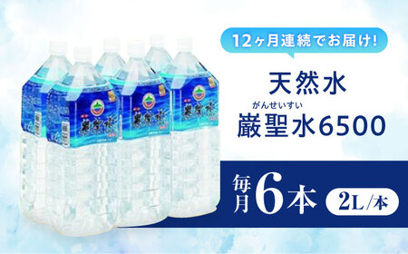 【全12回定期便】飲料 水 ミネラルウォーター 巌聖水6500 2L×6本入り 広島県福山市/小林商事 ミネラルウォーター ペットボトル 2l 2リットル 保存用 備蓄 防災[BAEA021]