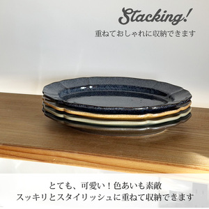 【美濃焼】 ホーソン オーバルプレート 24.5cm 窯変紺ネイビー 瑞浪市 / 窯元ロングアイランド パスタ皿 楕円 皿 レンジ対応 食洗機対応[AZCU121]