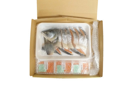 【北海道根室産】時しらず鮭600g×1P・いくら醤油漬け50g×3P C-42094