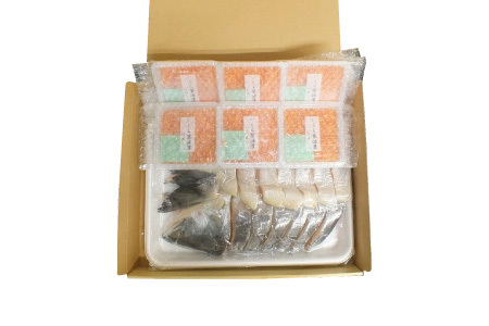 【北海道根室産】時しらず鮭1.5kg×1P・いくら醤油漬け80g×6P D-42067