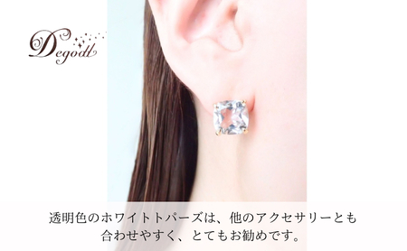 Degodd デゴッド　ＣANDYピアス　ホワイトトパーズ  天然石ピアス ピアス　天然石アクセサリー　シンプル　揺れないピアス　　アクセサリー　レディースアクセサリー　ジュエリー　ニッケルフリー　おしゃれ　ギフト　プレゼント　普段使い