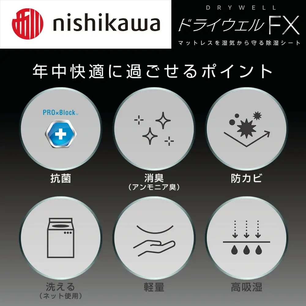 nishikawa(西川)ドライウェルFX 洗える除湿シートCM04906001/730