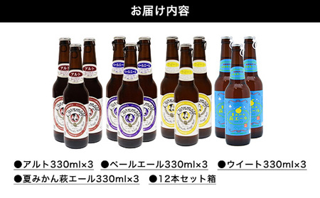 城下町・萩の地ビール／チョンマゲビール＋夏みかん萩エール 4種・12本セット