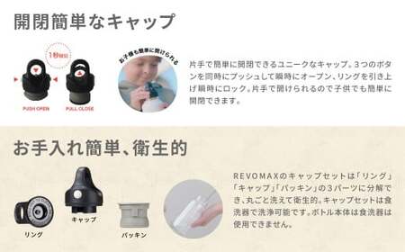 【MW-TAKAMORI OUTDOOR BRAND-】×【REVOMAX】レボマックス 20oz （592ml） ロゴブラック ワンタッチ ステンレス ボトル 水筒 タンブラー マグボトル 真空断熱 保温 保冷 炭酸OK キャンプ アウトドア オフィス【サンドベージュ（全4色展開）】