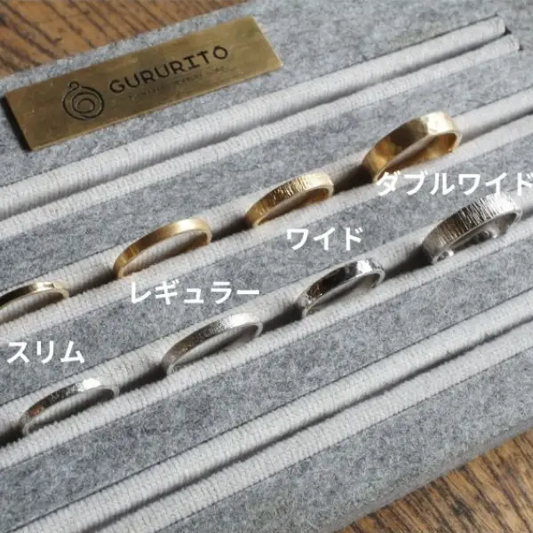 プラチナ（Pt950）手作りリング　リング幅：スリム [GR-108-01]
