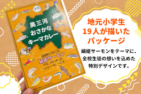 お試し★ 絹姫サーモン 奥三河おさかなキーマカレー 1個 レトルトカレー 魚 サーモン 鮭 非常食 キーマカレー ネコポス -213
