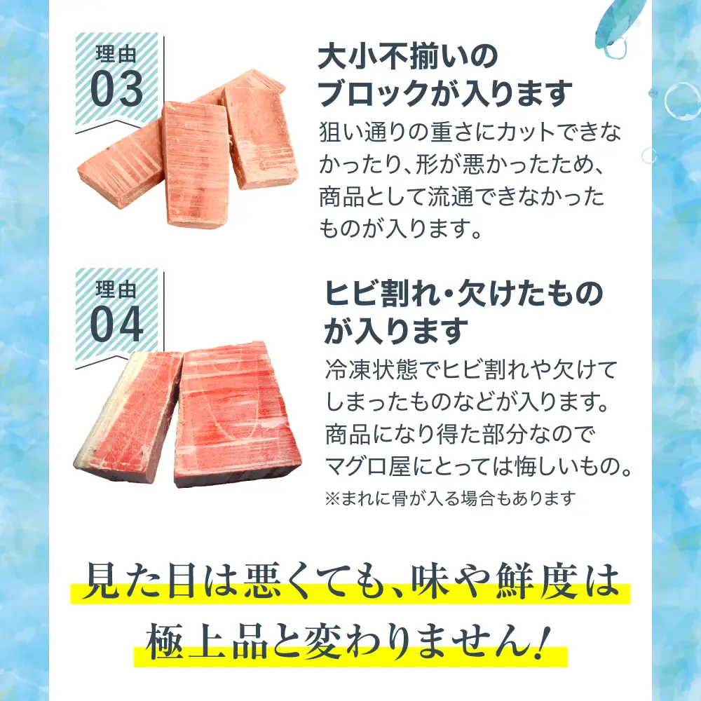 【定期便/計3回】訳あり 本マグロ(6-8人前) 