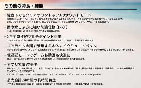 Victor 完全ワイヤレスイヤホン HA-NP1T-A（ティールブルー）｜イヤーカフ型 Bluetoothイヤホン AJZ0014VC01
