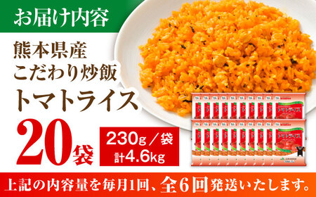 【全6回定期便】熊本県産 こだわり 炒飯 トマトライス 230g×20袋 合計4.6kg 冷凍食品 炒飯[BHCS018]
