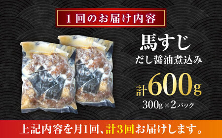 【全3回定期便】やきにく なか園特製！馬すじだし醤油煮込み 約600g（約300g×2pc） 【有限会社 スイートサプライなかぞの】[ZBV086]