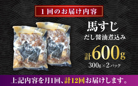 【全12回定期便】やきにく なか園特製！馬すじだし醤油煮込み 約600g（約300g×2pc） 【有限会社 スイートサプライなかぞの】[ZBV088]