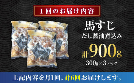 【全6回定期便】やきにく なか園特製！馬すじだし醤油煮込み 約900g（約300g×3pc） 【有限会社 スイートサプライなかぞの】[ZBV091]