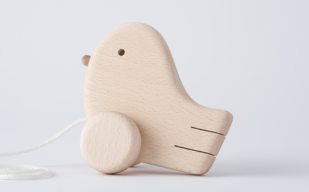 AH2　木のおもちゃ「ヒヨコ・プッシュフォン」【 木製 玩具 おもちゃ こども 子ども ひよこ 小鳥 電話 無垢 無塗装 安全 手作り ハンドメイド 贈り物 プレゼント お祝い 出産祝い 誕生 】