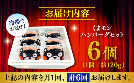 全6回定期便 くまモン ハンバーグ セット（あか牛100％使用） ハンバーグ BHAS058