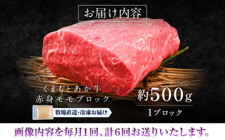 全6回定期便 GI認証 くまもとあか牛赤身モモブロック 約500g モモブロックBHAS100
