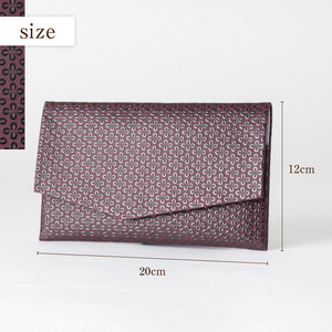 甲州市×印傳屋 熨斗袋入（紫革×黒漆）E-1206