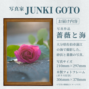 写真家 JUNKI GOTO 作品『薔薇と海』 写真(1枚・フォトフレーム付) 写真 大分県 佐伯市 蒲江 インテリア 雑貨 フォト 額付き【JD001】【JUNKI GOTO】
