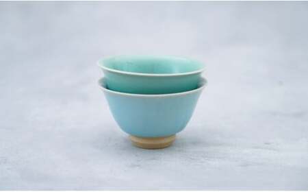 有田焼 翡翠・天青茶杯 【 茂正工房 】 梶原大敬 中国茶器 湯呑み コップ 陶器 器 食器 青磁 手作り 作家もの セット 35000円 3.5万円 A35-610