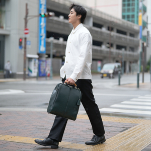 【高島屋選定品】豊岡鞄 YOUTA エルク 3way 縦ダレス (YK3ME) ダークグリーン / 木和田正昭商店 ダレスリュック ダレスバッグ 縦型ショルダー 手持ち リュック A4ファイル対応 14インチノートPC収納