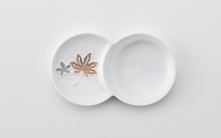 【陶器市特集】【波佐見焼】小分け豆皿 4枚セット 金彩銀彩 桜・紅葉・椿・梅 【重山陶器】[ZB29]