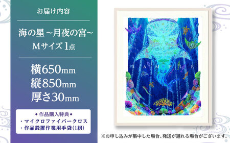 インテリア ［琉球イラストレーション］ 与儀勝之 『海の星 月夜の宮 / Star of the Sea - Moonlight palace -』 額装Mサイズ  BCAI017 アート