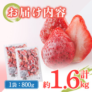 冷凍 博多あまおう (計約1.6kg) いちご イチゴ 苺 あまおう 冷凍いちご 冷凍イチゴ 国産 福岡県 果物 フルーツ アイス シャーベット ジャム スムージー 冷凍フルーツ ＜離島配送不可＞ 【ksg1744】【農産物直売所ほたるの里】